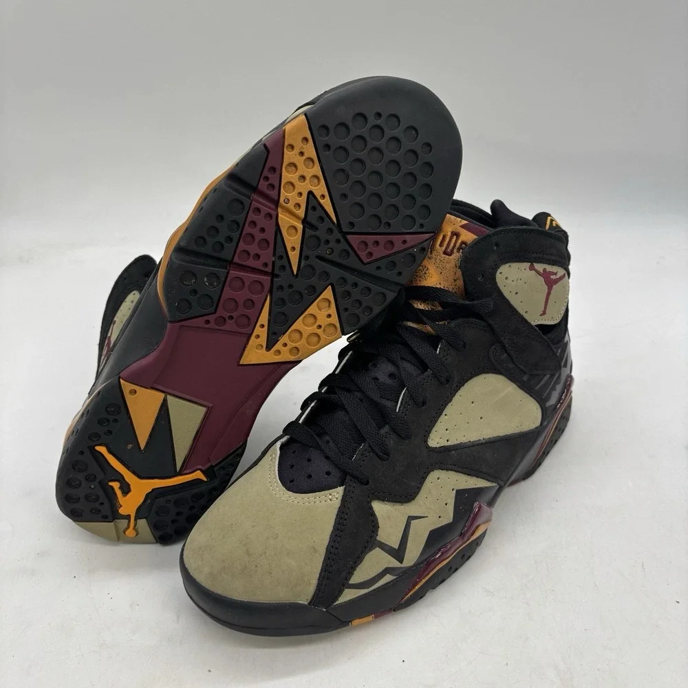 Air Jordan 7 Retro Black Olive Shoes Mens 9.5 Causal Lace Up Suede y2k